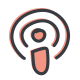 Sie sehen hier ein gezeichnetes Icon mit Schallwellen.